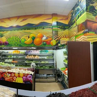 Beautiful painting and veggies
