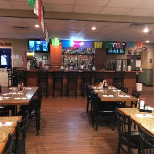 the dining area of the restaurant