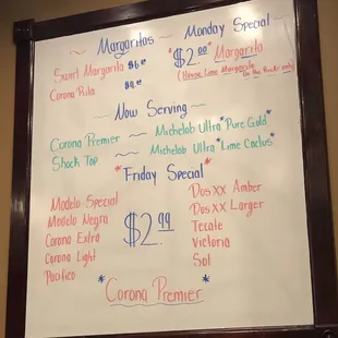 Drink specials.