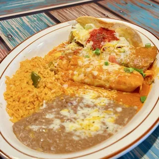 #14-CRISPY TACO, CHEESE ENCHILADA AND TAMALE