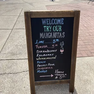 Margarita menu
