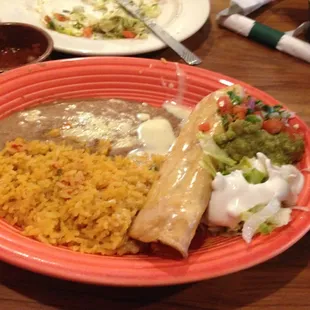 This Is a chicken chimichanga. It's pretty tasty!