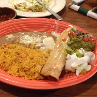 This is a chicken chimichanga. It's pretty tasty.