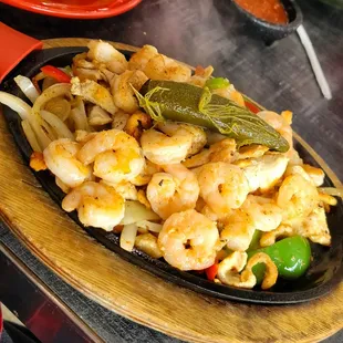 Shrimp fajitas