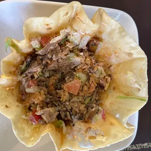 Inedible taco salad pastor.