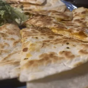 quesadillas and salad