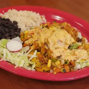 a plate of mexican food