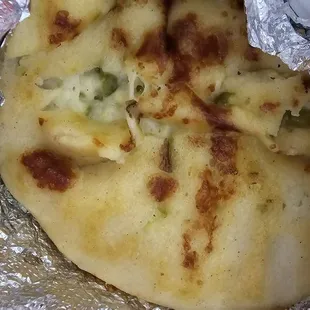 Cheese and jalapeño pupusa. Yummy!