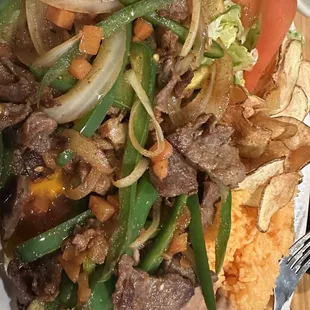 Beef steak Ranchera, comes with tortillas