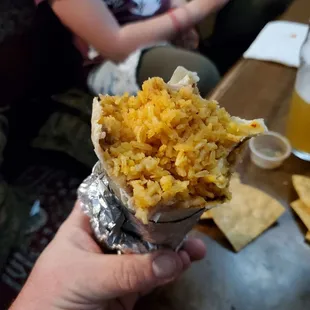 Nobody likes a burrito with too much rice ... But nothing but rice!!!??? What the heez. $52 for 4x burritos ... Two were just rice.