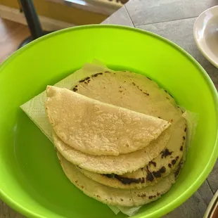 Hand made corn tortillas