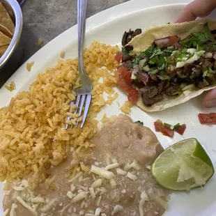 Taco plate. Juicy carne asada