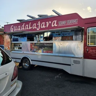 a food truck parked in a parking lot
