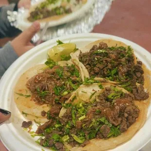 2 asada and 1 carnitas