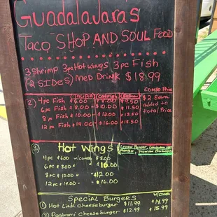 Menu for the  food !!