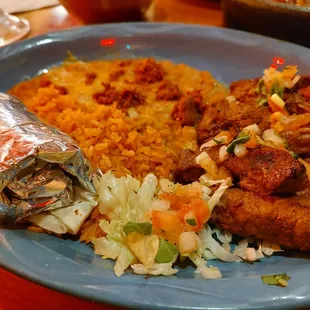 Filet Mignon with rice and beans. amazing