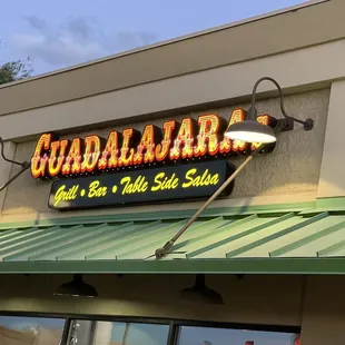 the front of the restaurant