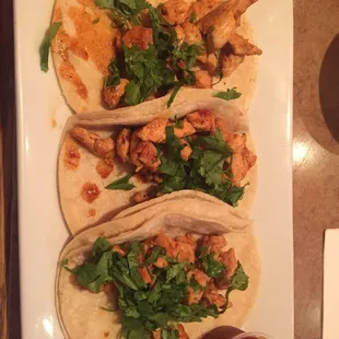 The chicken tacos