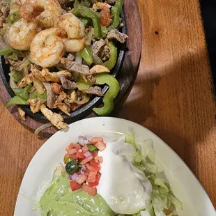 Chicken, Steak and Shrimp Fajitas for 2