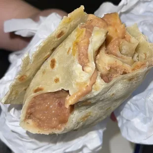 bean and cheese burrito