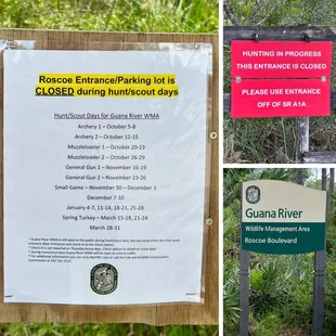 Hunting &amp; Scout Schedule 2023-2024 - Biking-Hiking-Equestrian is not permissable during noted scheduled days