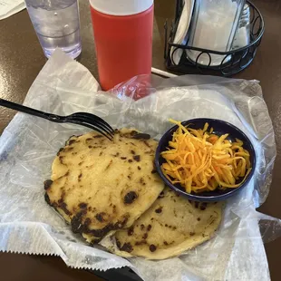 Pork and Cheese Pupusa, Spicy Salsa