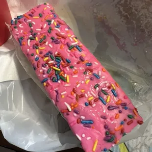 Pink cake with sprinkles