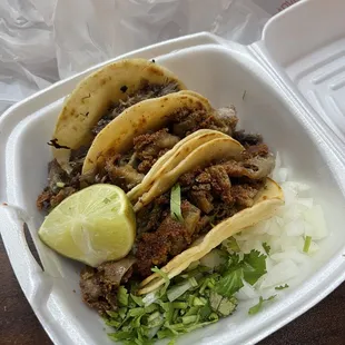 Tripas tacos