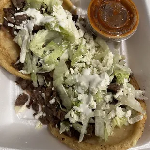 Sopes. They look messy bc we got them to go haha