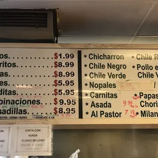 menu