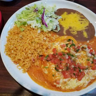 Three-egged huevos rancheros.