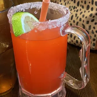 Strawberry blended margaritas