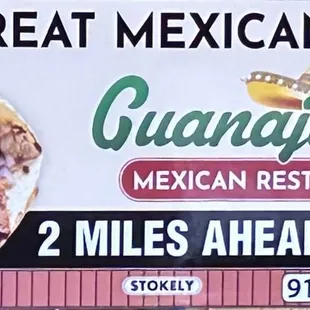 a sign for a restaurant