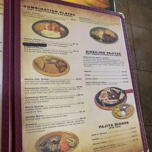 a menu
