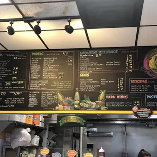 the menu of the restaurant