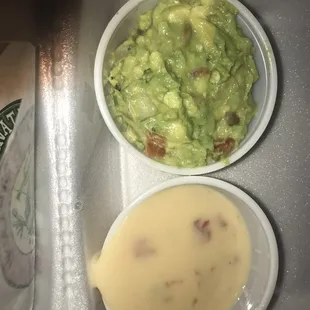 Guacamole &amp; Queso.... guac was amazing but the quest was thin but still good