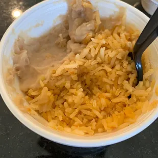 Undercooked rice.