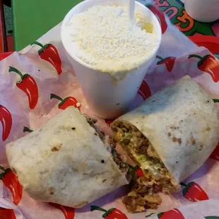 Beff fajita burrito &amp; Eloté  @ Guanataco