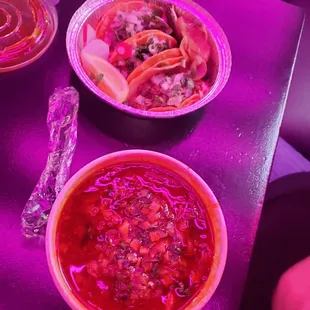 Consome and birria tacos