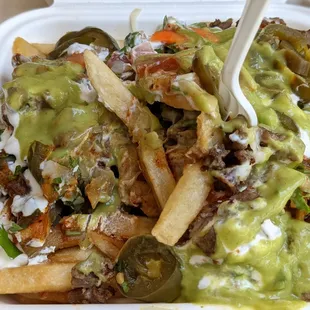 Asada Fries, among the best in the area with properly cooked and sized fries.