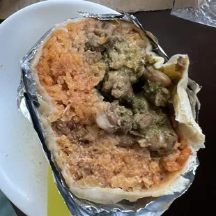 Super Buritto Asada with all beans and rice.