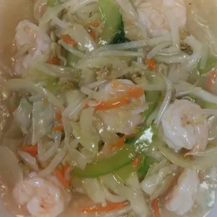 Single Order Plate of Shrimp Chow Mein !!!