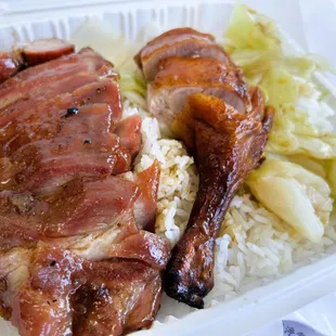 BBQ pork + Roast duck over rice