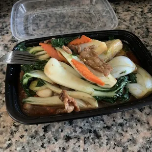 Beef with bok choy