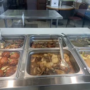 New:  steam table $8.98 lunch box rice with 2 items or a la cart $5.98 for a small box of 1 item