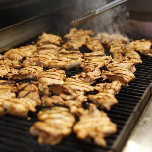 a close up view of a grill