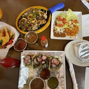 a table full of food