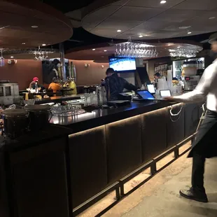 The bar area. Sparse..due to covid?