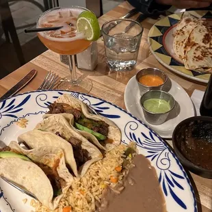 a plate of mexican food