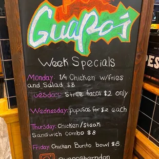 It's all about the daily specials!!!
